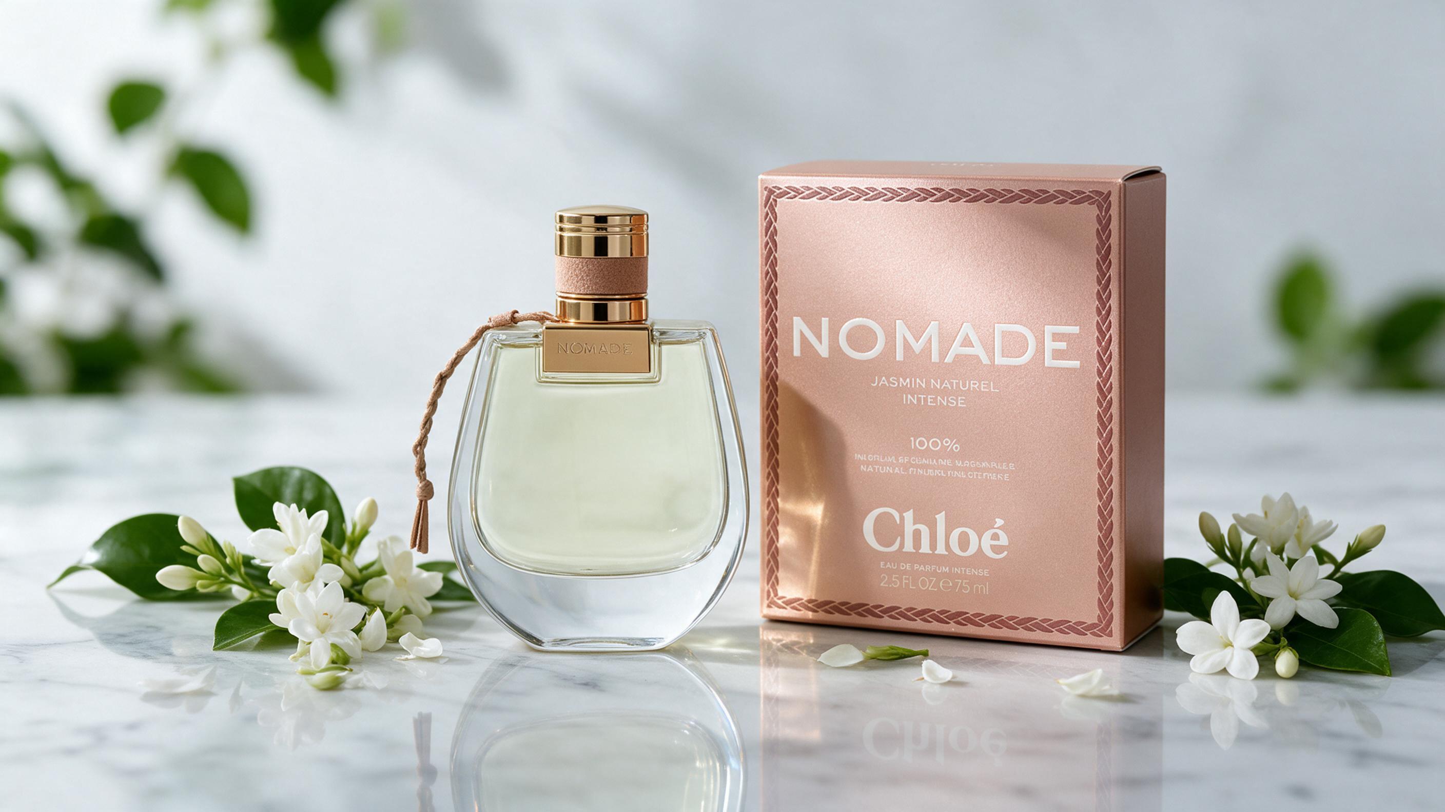 Elegant Dior perfume bottle from a privée luxury collection standing on a polished marble surface, surrounded by delicat